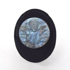 千手観音 置物 ラブラドライト 曹灰長石 パワーストーン 天然石 彫刻 5cm
