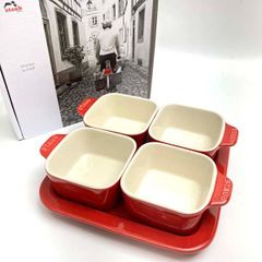 A◇STAUB ストウブ レクタンギュラーディッシュ 3Pセット チェリー