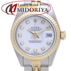 ROLEX ロレックス デイトジャスト 10Pダイヤモンド ホワイト 79173G【中古】 腕時計 レディース K18YG イエローゴールドxステンレススチール/40078