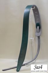 ハンドメイド＆国内生産 ギターストラップ　革(Genuine Leather Guitar Strap)　オイル　グリーン