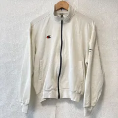 80s 90s ヴィンテージ！(^w^)b Champion products USA チャンピオンプロダクツ 日本製 ジップアップ トラック ジャケット 長袖 ジャージ トップス スポーツ レトロ 古着 ホワイト系 メンズ 男性 サイズO