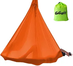 GiGant ギグアント エアリアルヨガ 5ｍx2.8ｍ ハンモック 単体 空中ヨガ 反重力 エクササイズ エアロ( ホットオレンジ)