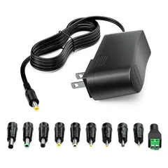 powseed 12V 2A ACアダプター 24W 0.5A 1A 1.5A 2A電源acアダプター 10個変換コネクター LEDストリップ CCTV カメラ ルーター 液晶モニターに対応 dc配器 充電器