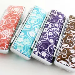 印鑑ケース 15mm はんこケース フラワー ケース Ver.1 13.5mm～15mm 全6色 おしゃれ 印鑑収納 朱肉付き ハンコケース 印鑑 ケース プレゼントやギフトに！ 13.5ミリ 15ミリ 実印 銀行印 認印 個人ハンコ