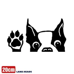 車 ステッカー 20cm 犬 イヌ 愛犬 ドッグ ボストンテリア 挨拶給油口 おもしろ バイク カー用品 おしゃれ 転写式のサムネイル