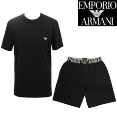 新品 エンポリオ アルマーニ メンズ 半袖Tシャツ ハーフパンツ 上下セット ルームウェア ラウンジウェア アンダーウェア EM000400 AF10772 UC001