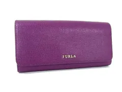 ■美品■ FURLA フルラ レザー 二つ折り 長財布 ウォレット 小銭入れ レディース メンズ パープル系 DH8552