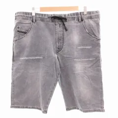 ディーゼル DIESEL ハーフデニムパンツ ショート ショーツ ストレッチ ダメージ加工 38 黒 ブラック /GV