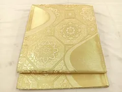 平和屋着物◎六通柄袋帯　唐織　蜀江花文　金糸　正絹　逸品　BAAT4771kg