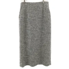 UNITED ARROWS ユナイテッドアローズ チェック柄 ロング丈 ツイード タイトスカート 38 ブラック 他 レディース 古着