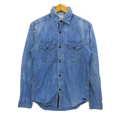アメリカンイーグル 長袖シャツ デニムシャツ コットン100% トップス メンズ XSサイズ ブルー American Eagle 【中古】