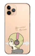 iPhone14Pro ケース カバー アイフォン14 プロ スマホケース ハードケース 女の子 イラスト 音楽 ミュージック ヘッドホン サブカル 韓国 可愛い かわいい パステルカラー カラー05