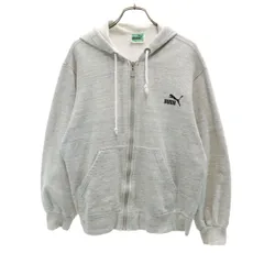 PUMA プーマ ジップパーカー グレー メンズ 古着