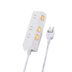 エレコム 電源タップ スイッチ付き 3m 3個口 ほこりシャッター 雷ガード スイング式プラグ 耐熱素材採用 ホワイト ECT-3530WH 1