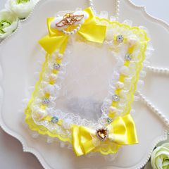 硬質ケース　黄色担当　イエロー　ハンドメイド　B7　L版サイズ　アイドル 卒業式 入学式 結婚式