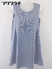 ◇ LIMITLESS LUXURY ストライプ バックジップ ノースリーブ 膝丈 ワンピース サイズ36 ネイビー レディース  【1108250000982】