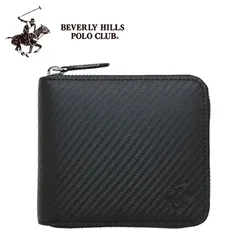 ビバリーヒルズポロクラブ BEVERLY HILLS POLO CLUB ラウンドファスナー 二つ折り財布 カウレザー ロゴ 小銭入れ メンズ 男性 bhgm2004 専属BOX付