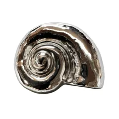 アンモナイト ブローチ レトロ 化石 古代 海 永遠 貝 魂の進化 アニマル 銀