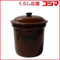 希少・未使用級】久松窯 常滑焼 切立 漬物樽 かめ 蓋付き（ガラス蓋