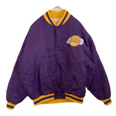 【海外規格L】古着　SPALDING　スタジャン　NBA　Los Angeles Lakers　刺繡ロゴ　イタリア製