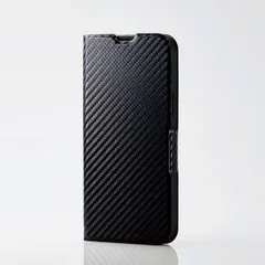 iPhone 13 Pro Max ソフトレザーケース 薄型 磁石付き カーボン調(ブラック)