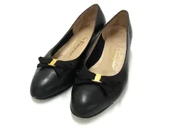Salvatore Ferragamo フェラガモ ヴァラリボン レザー パンプス 表記サイズ 5 1/2(約22.5cm) 靴 シューズ ブラック系 DI2836