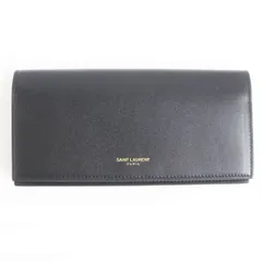 未使用品□SAINT LAURENT PARIS/サンローランパリ 554378 ロゴ入り スムースレザー 二つ折り ロングウォレット/長財布 ブラック イタリア製のサムネイル