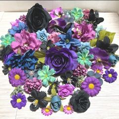 NO0410-02 造花 花材 花　パーツ 素材 セット 花 アーティフィシャルフラワー　ハンドメイド　リース　ハロウィン　装飾　ドラキュラ　モンスター　吸血鬼