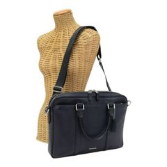 コーチ COACH メトロポリタン スリム ブリーフ グラブタン・レザー F59056 ビジネスバッグ ブリーフケース 書類かばん 2WAYバッグ メンズ ネイビー 正規品 中古 mbm07003