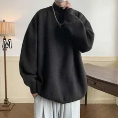 [M ]秋冬 コーデ メンズ  服 シンプル ファッション オシャレ 大人 かっこいい 大きいサイズ ストリート 紳士服  黒 ミッド カラー セーター ハーフ タートルネック セーター レトロ シャツ