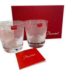 美品■ Baccarat バカラ ローハン オールドファッション ロックグラス タンブラー 2脚 ローハン 箱付き ペア ブランド アルコール クリスタル