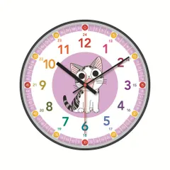 ☆ タイプR ☆ 知育時計 nack2425 知育時計 静か 時計 アナログ 静音 壁掛け 掛け時計 壁掛け時計 学習時計 アナログ時計 知育玩具 カラフル 大文字 時間管理 学習 キッズ 子供用 子供 こども 子ども おしゃれ かわいい 可愛い