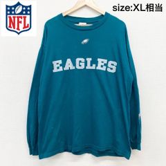 US古着 NFL フィラデルフィア・イーグルス Philadelphia Eagles ロンT 長袖 Tシャツ チームロゴ プリント メンズ XL相当 ビッグサイズ ブルーグリーン