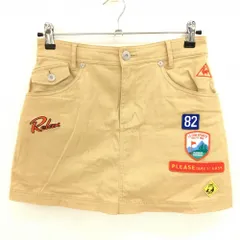 【超美品】ルコックゴルフ スカート ベージュ×オレンジ 複数ワッペン 内側インナーパンツ レディース 9 ゴルフウェア le coq sportifのサムネイル
