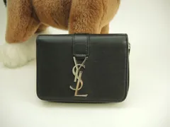 サンローラン スモールジップウォレット YSL レザー黒 コンパクト財布 美品@ 85