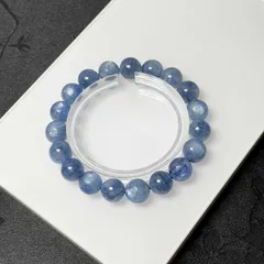 天然無着色!!★【カイヤナイト】★ブレスレット 天然石A 9.8-10.3mm ZB2069