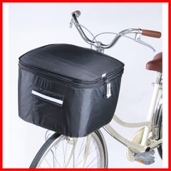 【クーポン有】紐留め式 2段式前カゴカバー KWF-100BK 自転車 Seisakusyo) ブラック 川住製作所(Kawasumi