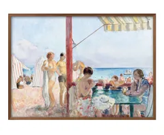 09272アンリ ルバスク The Bar at the Beach A3 サイズ ポスター アート おしゃれ 絵画 インテリア 北欧 イラスト マット紙 艶消し アートパネル 額 フレーム デザイン 壁掛け ギフト 新築祝い ディスプレイ 