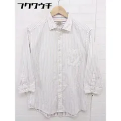 ◇ ◎ green label relaxing グリーンレーベル UNITED ARROWS ストライプ 七分袖 シャツ サイズM ホワイト系 マルチ メンズ  【中古】 【1110260005031】