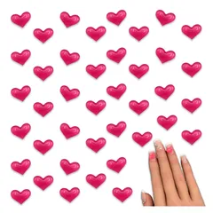 ネイルパーツ ハート ピンク 10ｍｍ ぷっくり 50個 大きめ クリア 3Ｄ 立体 樹脂製 カボション 貼り付け レジン デコパーツ アクセサリー ハンドメイド 手芸 パーツ BD4074
