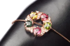 シルバー925 MIXトルマリン 4mm コインファセットカット ペンダントトップ  1個売り パワーストーン 天然石 _PRG1532