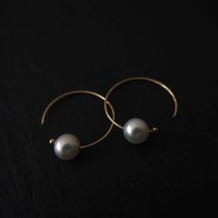 Ouca（ウーサ）ピアス／デイズシリーズ*10KYG*アコヤパールフープピアス