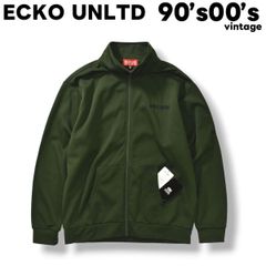 【デッドストック】 90s00s エコー アンリミテッド ECKO UNLTD 刺繍ロゴ トラックジャケット ジャージ 3L オリーブグリーン メンズ