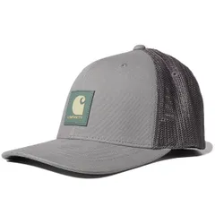 カーハート キャップ Carhartt Rugged Flex Fitted Canvas Mesh Back Logo Patch Cap フレックス フィット カーブバイザー キャンバス メッシュ バック Asphalt M/L AH5366-M