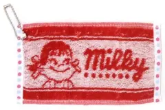 【中古】タオル・手ぬぐい(キャラクター) 9. タオル(赤) 「ペコちゃんのミニ雑貨」