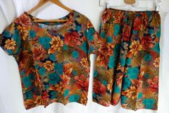 ベトナムパジャマ風セットアップ⑱〈ドーボーđồ bộ〉ルームウェア/夏のパジャマ/涼しい/新品/アジア/エスニック/ベトナム服