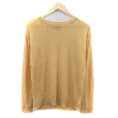 ランバン LANVIN ニット カットソー 長袖 ラウンドネック 総柄 リネン シルク混 M ベージュ /YK36のサムネイル