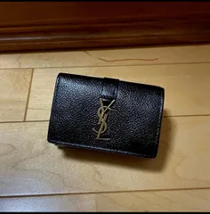 良品 サンローラン ミニ 三つ折り財布 YSL レザー
