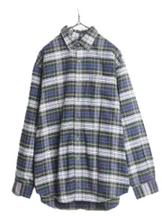 【お得なクーポン配布中!】 90s エルエルビーン オックスフォード 長袖 ボタンダウン シャツ メンズ L 古着 90年代 オールド LLBean 長袖シャツ チェックマルチカラー