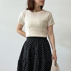 綿タッチビスチェデザインプルオーバー